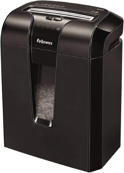 FELLOWES - 5/32" x 2" Strip, 10 Sheet Cross Cut Personal Shredder - 10-7/8" Long x 15-13/16" Wide x 18-1/8" High, Level 3 Security, 5 Gal Wastebasket - Apex Tool & Supply