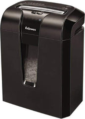 FELLOWES - 5/32" x 2" Strip, 10 Sheet Cross Cut Personal Shredder - 10-7/8" Long x 15-13/16" Wide x 18-1/8" High, Level 3 Security, 5 Gal Wastebasket - Apex Tool & Supply