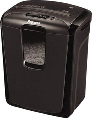 FELLOWES - 5/32" x 2" Strip, 8 Sheet Cross Cut Personal Shredder - 9-11/16" Long x 13-3/8" Wide x 15-3/8" High, Level 3 Security, 4 Gal Wastebasket - Apex Tool & Supply