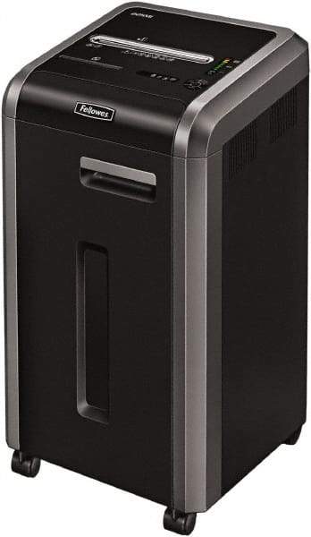 FELLOWES - 5/64 x 15/32" Strip, 16 Sheet Micro Cut Commercial Shredder - 17-3/4" Long x 17-1/8" Wide x 30-3/4" High, Level 5 Security, 16 Gal Wastebasket - Apex Tool & Supply
