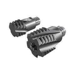 Iscar - MT-ISO-MM Grade IC908 Carbide Thread Milling Tip Insert - TiAlN Finish, 6 Flutes, 16mm Cutting Diam, 12mm Depth of Cut, 19mm Extension - Apex Tool & Supply