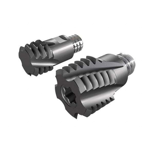 Iscar - MT-UN-MM Grade IC908 Carbide Thread Milling Tip Insert - TiAlN Finish, 4 Flutes, 10mm Cutting Diam, 6.4mm Depth of Cut, 12.75mm Extension - Apex Tool & Supply