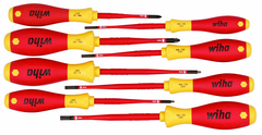 Insulated Slim Integrated Insulation 8 Piece Screwdriver Set Slotted 3.5; 4; 4.5; 5.5; Phillips #1 & 2; Square #1 & 2 - Apex Tool & Supply