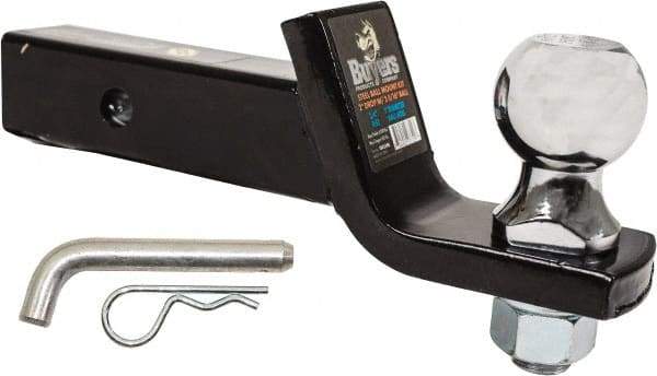 Buyers Products - 2" Ball Diam, 5-3/4" Shank Length, Hitch Ball - 2" Shank Diam, 5,000 Lb Capacity, Black Powder-Coated - Apex Tool & Supply