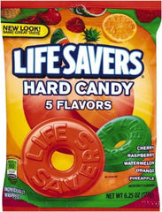 LifeSavers - Candy - Original Five Flavors Hard Candy, Individually Wrapped, 6.25oz Bag - Apex Tool & Supply