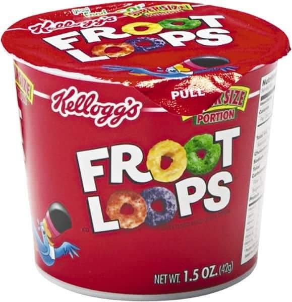 Kellogg's - Cereal - Froot Loops Breakfast Cereal, Single-Serve 1.5oz Cup, 6/Box - Apex Tool & Supply
