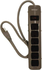 Woods PRO - 6 Outlets, 125 Volts, 15 Amps, 5' Cord, Power Outlet Strip - Keyhole Mount, 5-15 NEMA Configuration, 11-3/4" Strip, cULus - Apex Tool & Supply