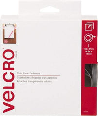 VELCRO Brand - 3/4" Wide x 5 Yd Long Adhesive Backed Hook & Loop Roll - Continuous Roll, Clear - Apex Tool & Supply