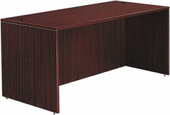 ALERA - Woodgrain Laminate Desk Shell - 65" Wide x 29-1/2" Deep x 29-5/8" High, Mahogany - Apex Tool & Supply