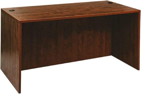 ALERA - Woodgrain Laminate Desk Shell - 59-1/8" Wide x 29-1/2" Deep x 29-5/8" High, Medium Cherry - Apex Tool & Supply