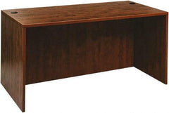ALERA - Woodgrain Laminate Desk Shell - 59-1/8" Wide x 29-1/2" Deep x 29-5/8" High, Medium Cherry - Apex Tool & Supply