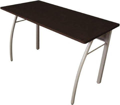 Linea Italia - Woodgrain Laminate Rectangular Desk - 47-1/4" Wide x 23-5/8" Deep x 29-1/2" High, Mocha & Gray - Apex Tool & Supply