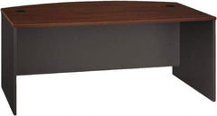 Bush Business Furniture - Laminate Over Wood Bow Front Desk - 71-1/8" Wide x 36-1/8" Deep x 29-7/8" High, Hansen Cherry & Graphite Gray - Apex Tool & Supply