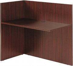 ALERA - Woodgrain Laminate Reception Desk - 44" Wide x 23-5/8" Deep x 41-1/2" High, Mahogany - Apex Tool & Supply