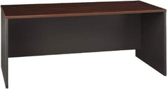 Bush Business Furniture - Laminate Over Wood Desk Shell - 71-1/8" Wide x 29-3/8" Deep x 29-7/8" High, Hansen Cherry & Graphite Gray - Apex Tool & Supply