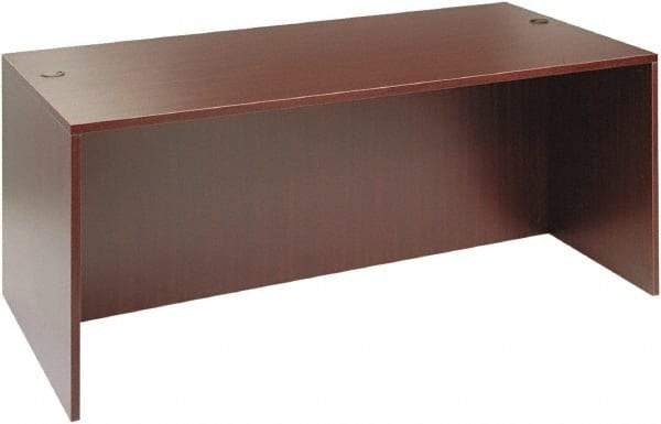 ALERA - Woodgrain Laminate Desk Shell - 71" Wide x 35-1/2" Deep x 29-5/8" High, Mahogany - Apex Tool & Supply