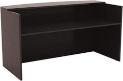 ALERA - Woodgrain Laminate Reception Desk - 71" Wide x 35-1/2" Deep x 42-1/2" High, Espresso - Apex Tool & Supply