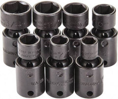Proto - 7 Piece 3/8" Drive Black Finish Impact Socket Set - 6 Points, 3/8" to 3/4" Range, Inch Measurement Standard - Apex Tool & Supply