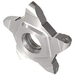 Iscar - 24N318PENTA Grade IC807G, 3.18mm Cutting Width Carbide Grooving Insert - 6.5mm Max Depth of Cut, 0.2mm Corner Radius, TiAlN/AlTiN/TiN Finish - Apex Tool & Supply