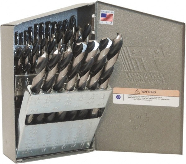Triumph Twist Drill - 1/16 to 1/2", 135° Point, Bronze/Black Oxide Finish, High Speed Steel Jobber Length Drill Bit Set - Apex Tool & Supply