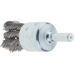 Tru-Maxx - 3/4" Brush Diam, Knotted, End Brush - 1/4" Diam Steel Shank, 22,000 Max RPM - Apex Tool & Supply