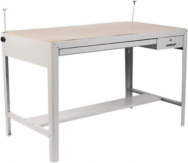 Safco - 56-1/2 Wide x 30-1/2" Deep x 35-1/2" High, Steel Drafting Table Base - Fixed Legs, Gray - Apex Tool & Supply