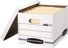 BANKERS BOX - 1 Compartment, 12-1/2" Wide x 10-1/2" High x 16-1/4" Deep, Storage Box - Corrugated Cardboard, White - Apex Tool & Supply