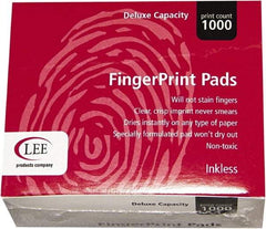 LEE - 3-3/4" Wide x 2" High x 2" Deep, Inked Fingerprint Pad - Plastic, Black - Apex Tool & Supply