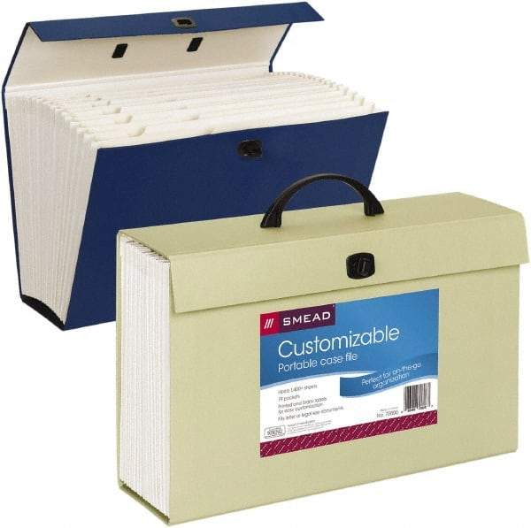 SMEAD - 19 Compartments, 15" Wide x 10" High x 5-1/4" Deep, Case File - Corrugated Cardboard, Assorted Colors - Apex Tool & Supply