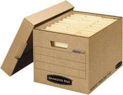 BANKERS BOX - 1 Compartment, 13" Wide x 12" High x 16-1/4" Deep, Storage Box - Corrugated Fiberboard, Kraft (Color) - Apex Tool & Supply