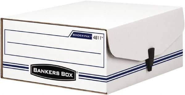 BANKERS BOX - 1 Compartment, 9-1/8" Wide x 4-3/8" High x 11-3/8" Deep, Storage Box - Corrugated Fiberboard, White/Blue - Apex Tool & Supply