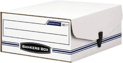BANKERS BOX - 1 Compartment, 9-1/8" Wide x 4-3/8" High x 11-3/8" Deep, Storage Box - Corrugated Fiberboard, White/Blue - Apex Tool & Supply