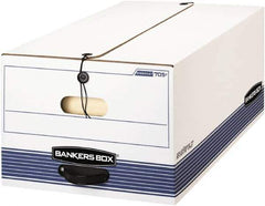 BANKERS BOX - 1 Compartment, 15-1/4" Wide x 10-3/4" High x 19-3/4" Deep, Storage Box - Corrugated Cardboard, White/Blue - Apex Tool & Supply