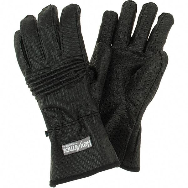 HexArmor - Size XL (10), ANSI Cut Lvl A9, Puncture Lvl 3, Abrasion Lvl 5, Silicone Rubber Coated Cut & Puncture Resistant Gloves - 11" Long, Fully Coated Coated, SuperFabric Lining, Black, Paired - Apex Tool & Supply