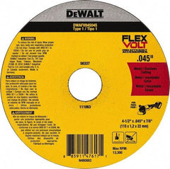 DeWALT - 4-1/2" Ceramic Cutoff Wheel - 0.045" Thick, 7/8" Arbor, 13,300 Max RPM, Use with Portable Tools - Apex Tool & Supply