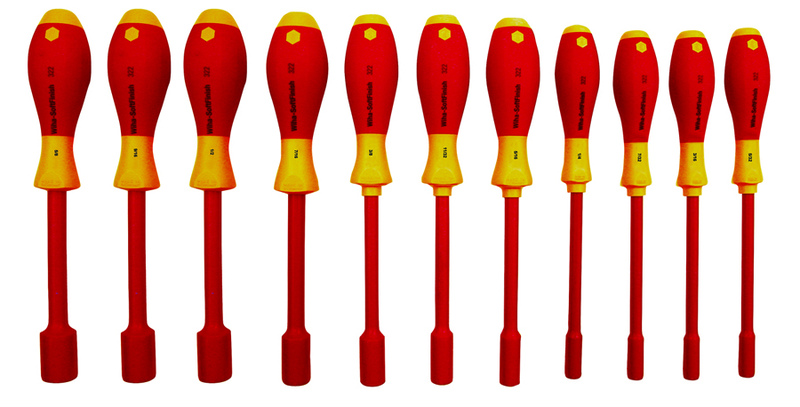 Insulated Nut Driver Inch Set Includes: 5/32" - 5/8". 11 Pieces - Apex Tool & Supply