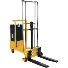 Vestil - 550 Lb Capacity, 57" Lift Height, Battery Operated Lift - 2" Lowered Height, 25-1/2" Fork Length, 31" Overall Width - Apex Tool & Supply
