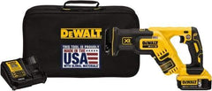 DeWALT - 20V, 0 to 2,900 SPM, Cordless Reciprocating Saw - 1-1/8" Stroke Length, 14-1/2" Saw Length, 1 Lithium-Ion Battery Included - Apex Tool & Supply