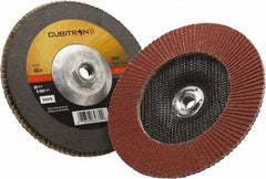 3M - 40 Grit, 7" Disc Diam, 5/8-11 Center Hole, Type 27 Ceramic Flap Disc - 8,500 Max RPM, Polyester Backing, Arbor Attaching System, Coated - Apex Tool & Supply
