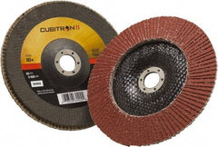 3M - 80 Grit, 7" Disc Diam, 7/8" Center Hole, Type 29 Ceramic Flap Disc - 8,500 Max RPM, Polyester Backing, Arbor Attaching System, Coated - Apex Tool & Supply