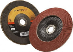3M - 40 Grit, 7" Disc Diam, 7/8" Center Hole, Type 29 Ceramic Flap Disc - 8,500 Max RPM, Polyester Backing, Arbor Attaching System, Coated - Apex Tool & Supply