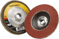 3M - 60 Grit, 4" Disc Diam, 5/8" Center Hole, Type 29 Ceramic Flap Disc - 15,000 Max RPM, Polyester Backing, Arbor Attaching System, Coated - Apex Tool & Supply
