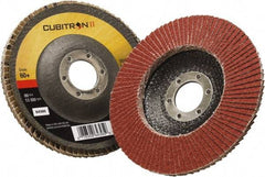 3M - 60 Grit, 4-1/2" Disc Diam, 7/8" Center Hole, Type 29 Ceramic Flap Disc - 13,300 Max RPM, Polyester Backing, Arbor Attaching System, Coated - Apex Tool & Supply