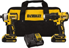 DeWALT - 20 Volt Cordless Tool Combination Kit - Includes 1/2" Brushless Compact Drill/Driver & 1/4" Brushless Impact Driver, Lithium-Ion Battery Included - Apex Tool & Supply