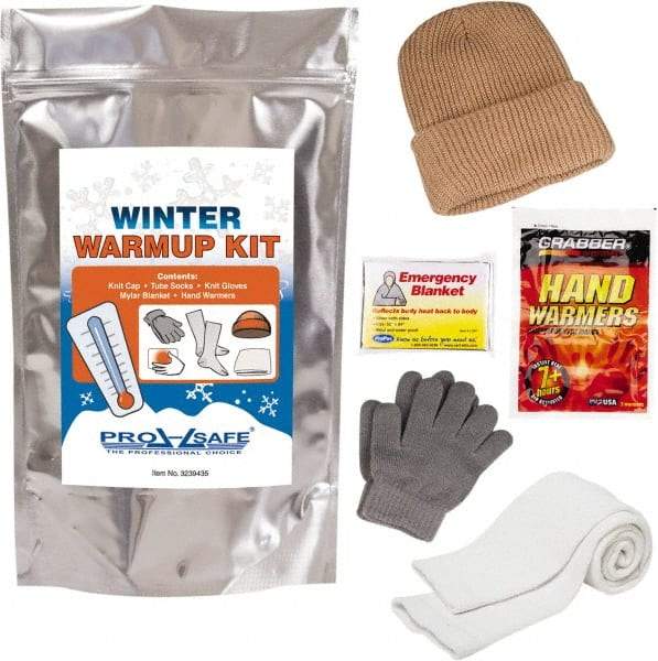 PRO-SAFE - Emergency Preparedness Kits Type: Winter Warm Up Kit Contents: Knit Stocking Cap; Gloves; Tube Socks; Emergency Blanket; (2) Hand Warmers - Apex Tool & Supply