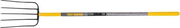 True Temper - Manure Fork with 48" Long Wood Handle - 5 Tines, 12" Tine Length - Apex Tool & Supply