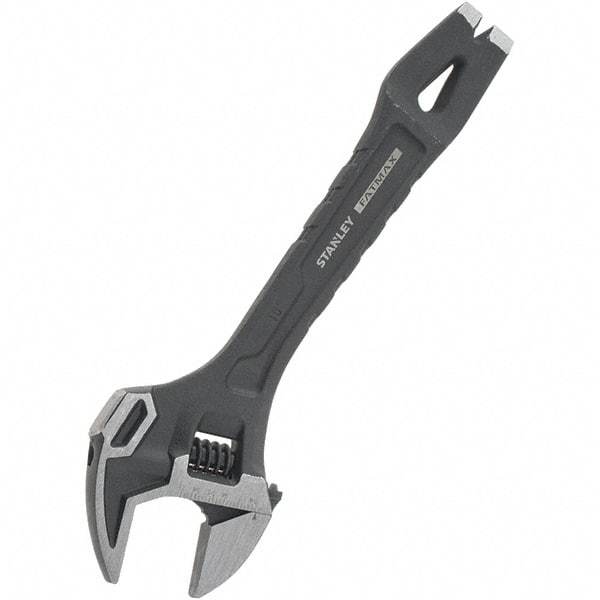 Stanley - 1-1/4" Jaw Capacity, 10" Ratcheting Adjustable Wrench - Steel, Black Oxide Finish, 10" OAL - Apex Tool & Supply