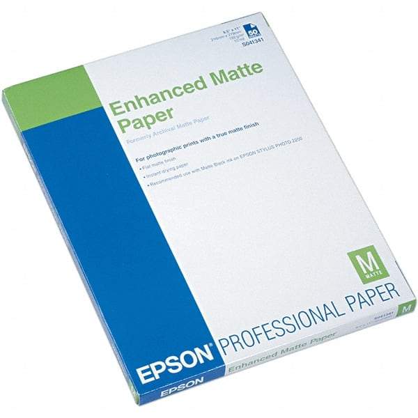 Epson - 8-1/2" x 11" White Photo Paper - Use with Inkjet Printers - Apex Tool & Supply