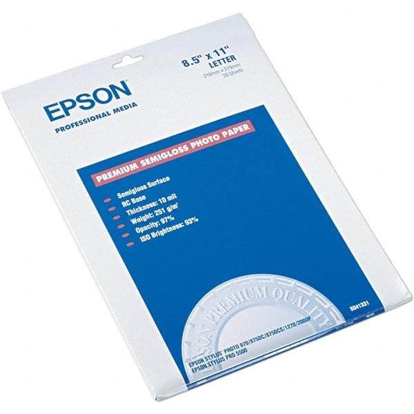 Epson - 8-1/2" x 11" White Photo Paper - Use with Inkjet Printers - Apex Tool & Supply