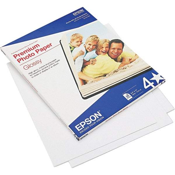 Epson - 8-1/2" x 11" Bright White Photo Paper - Use with Inkjet Printers - Apex Tool & Supply